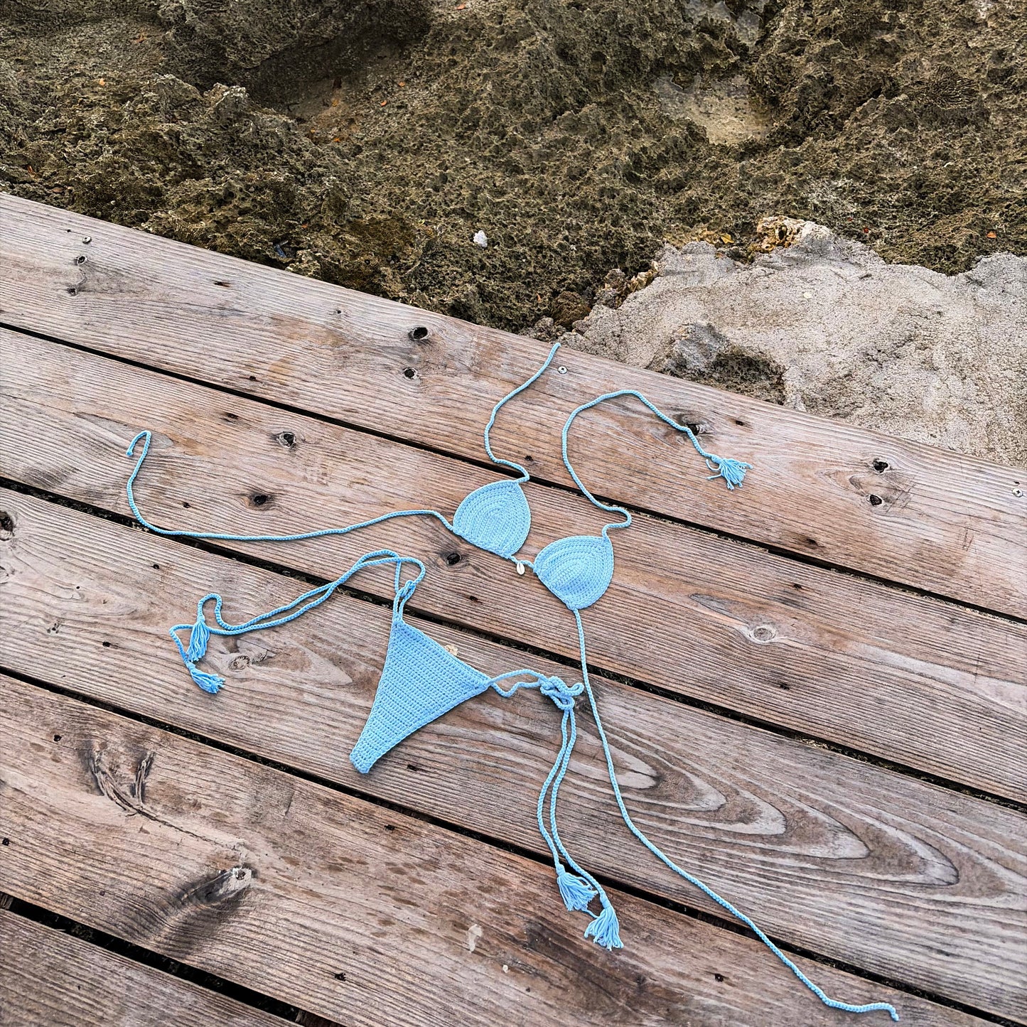 BASIC BIKINI SHELL AZUL CARIBE